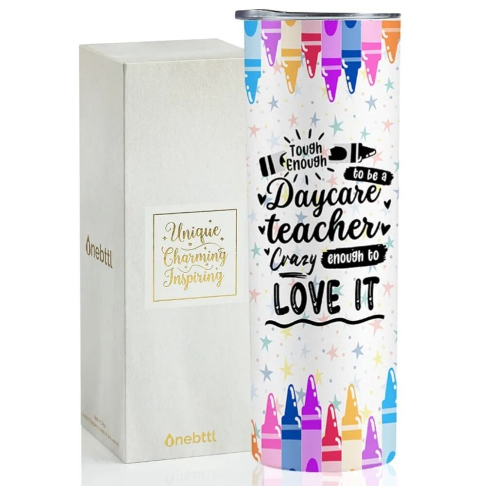 Tumbler Teacher Appreciation Gifts Daycare 20oz Stainless Steel Lid Straw New
